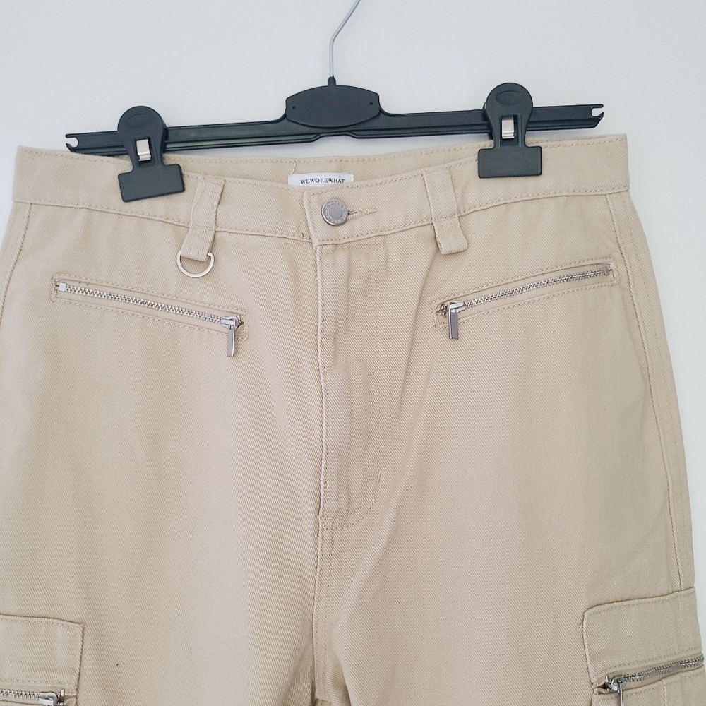 NWOT WEWOREWHAT utility pants in tan color - Picture 3 of 11